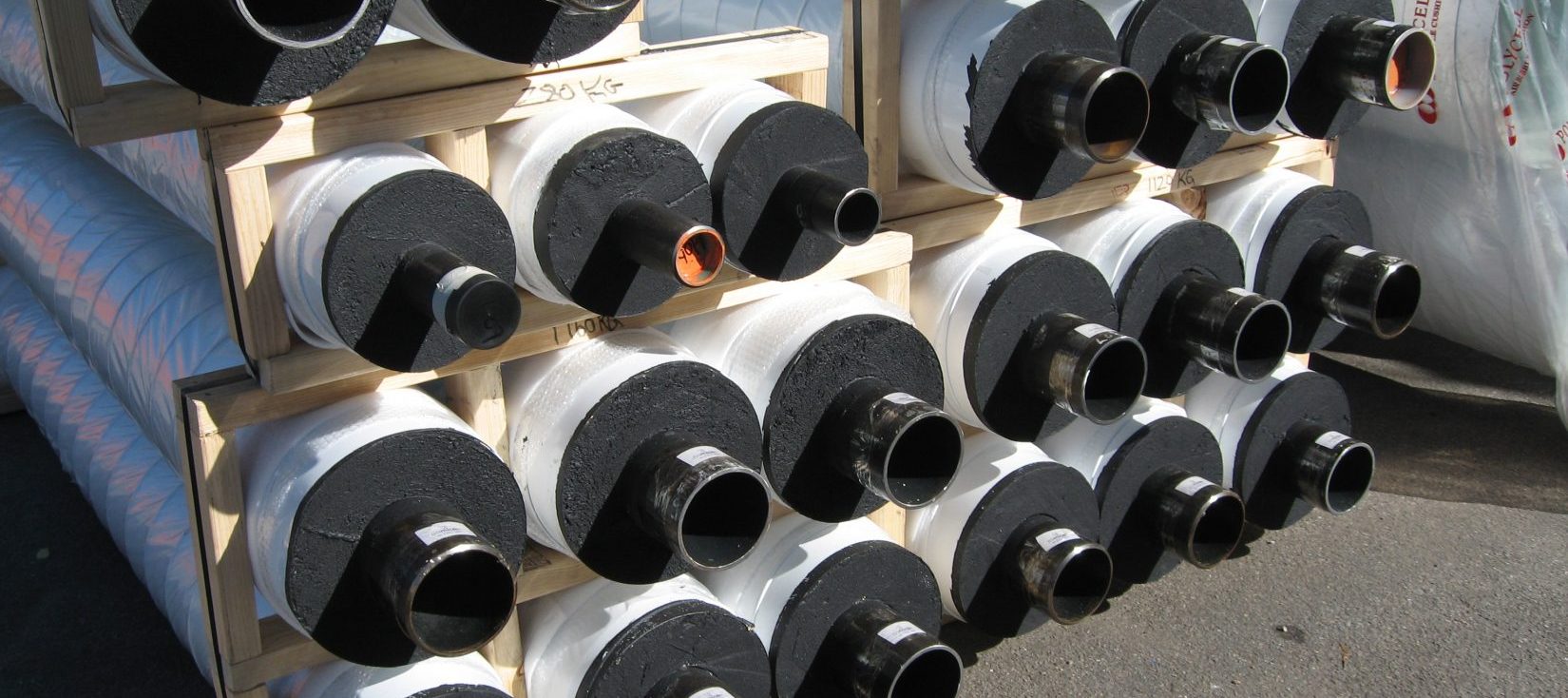 multiple pipes stacked on top of each other