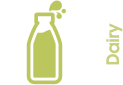 green milk bottle emoji with the word ‘dairy’ written vertically next to it