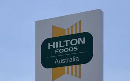 exterior of building showing Hilton Foods logo