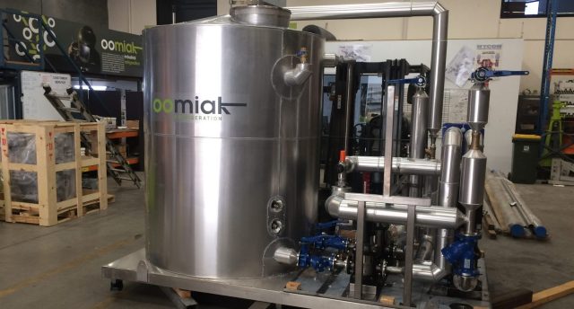 a chilled water skid standing in Oomiak’s Adelaide workshop