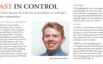 a magazine clipping that is titled QUAST IN CONTROL