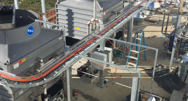 an aerial view of an industrial refrigeration site